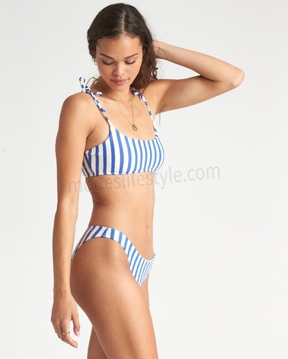 Blue By U Tropic - Bas de bikini à rayures pour Femme Pas cher - -2