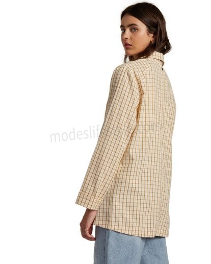 Safari Check Blazer Jacket - Blazer pour Femme Pas cher - -1